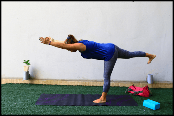 yoga for functional strength warrior three pose